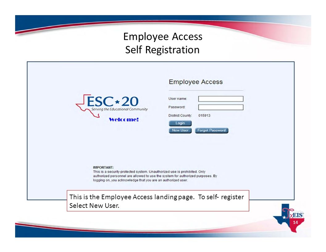 Employee Access Self Registration