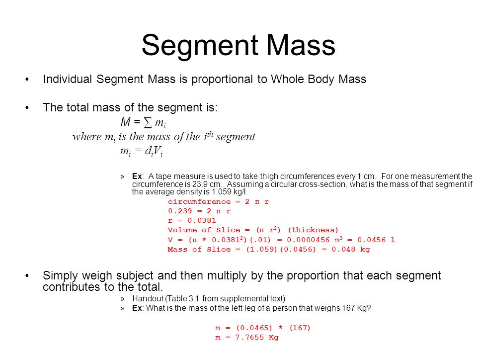 Anthropometry Chapter 3 Body Segment Parameters Ppt