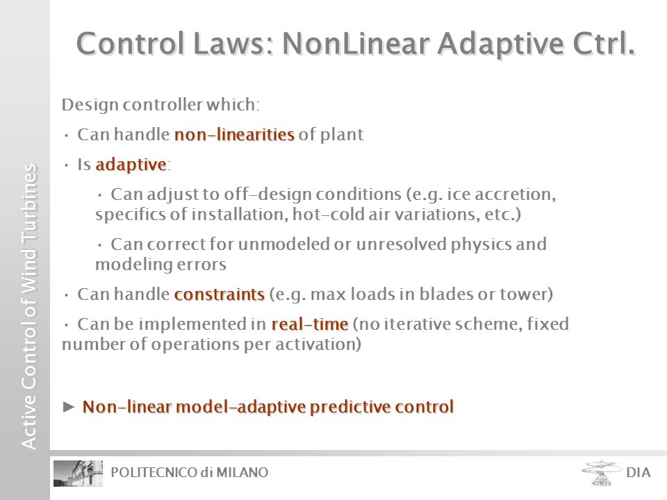 Performance Comparison Of Control Schemes For Variable Speed Wind Turbines C L Bottasso A Croce B Savini Politecnico Di Milano Milano Italy Ppt Download