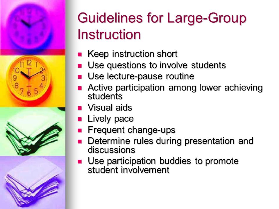 Guidelines for Large-Group Instruction
