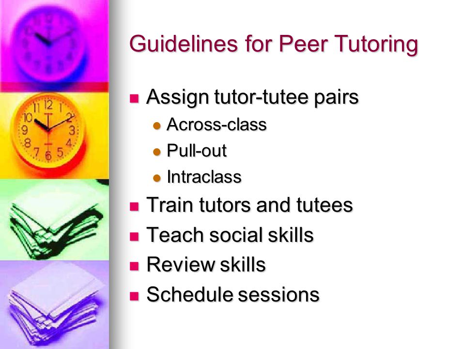Guidelines for Peer Tutoring