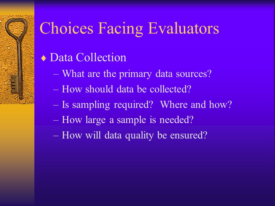 Choices Facing Evaluators