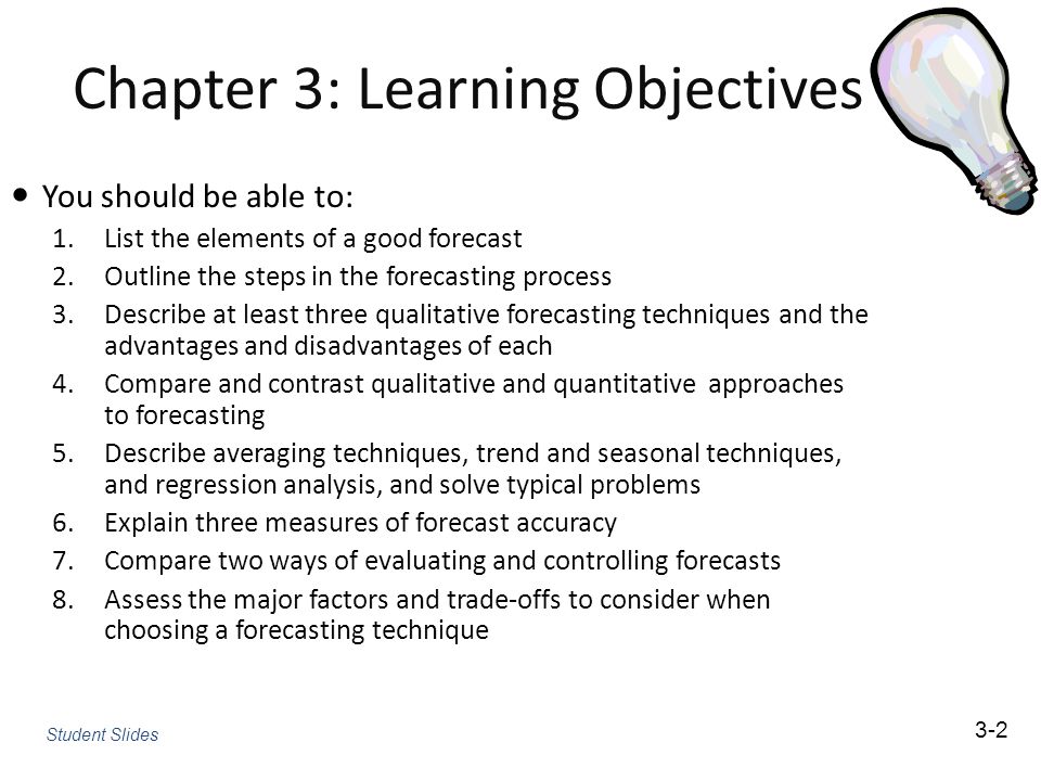 Chapter 3: Learning Objectives