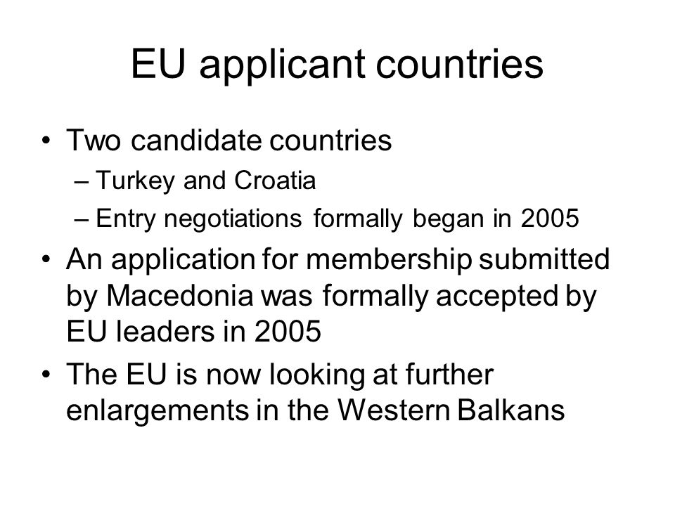 EU applicant countries