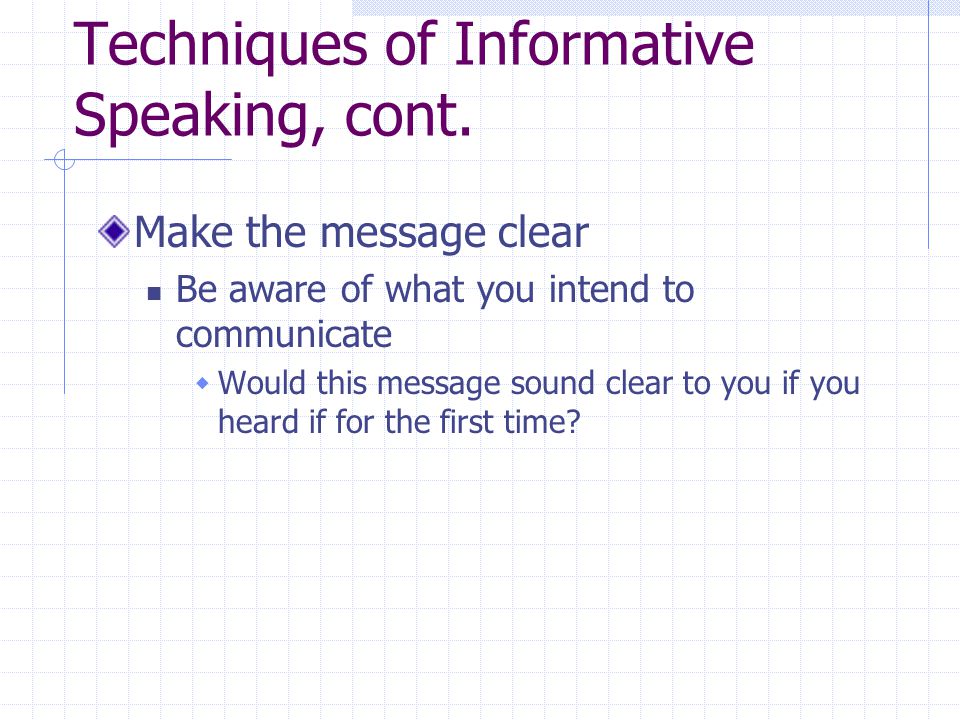 Clear message. Speaking Introduction.
