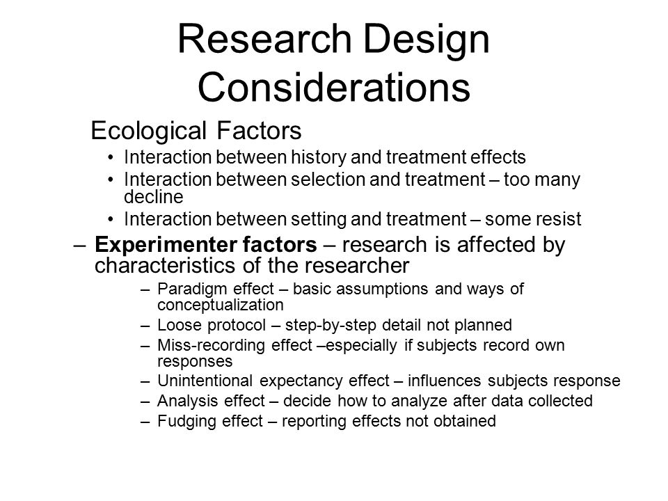 Research Design Considerations