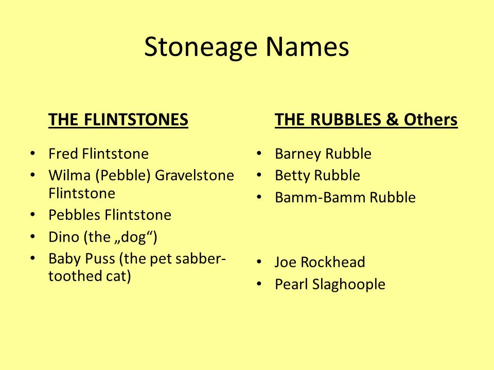 flintstones names and pictures