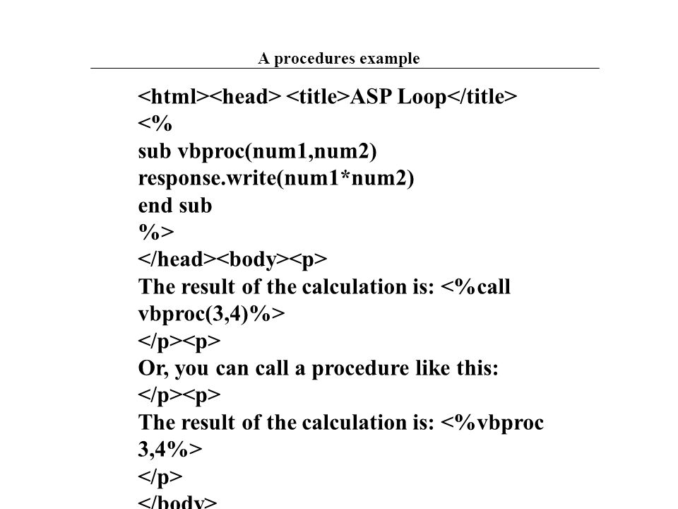 <html><head> <title>ASP Loop</title>