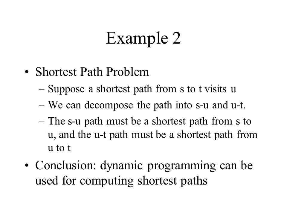 Example 2 Shortest Path Problem