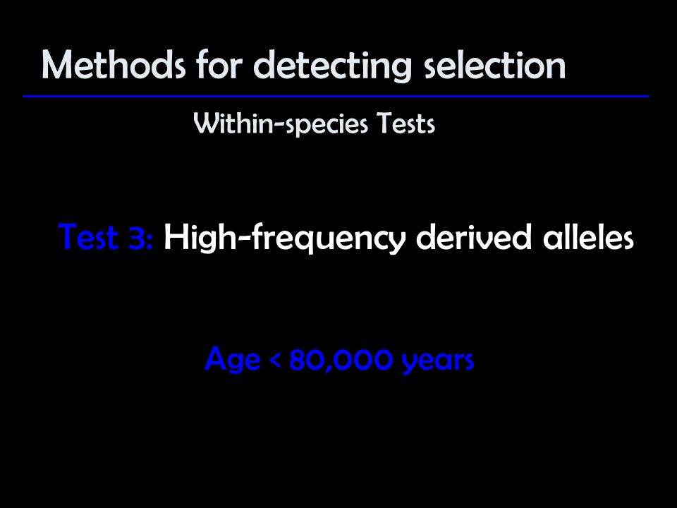 Methods for detecting selection