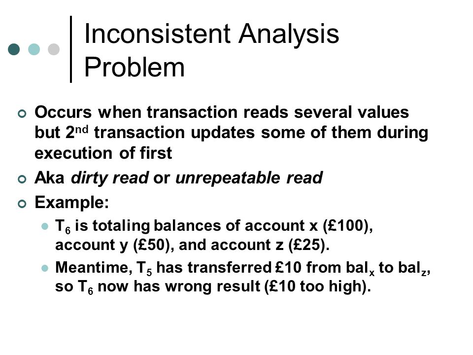 Inconsistent Analysis Problem