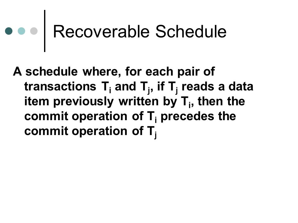 Recoverable Schedule
