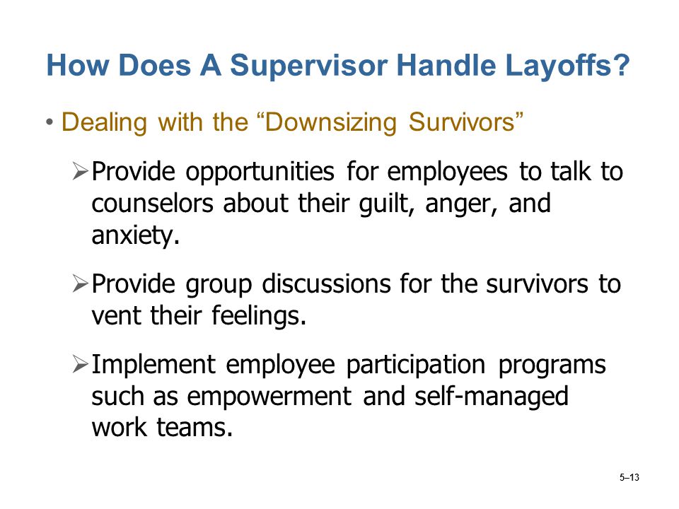 How Does A Supervisor Handle Layoffs