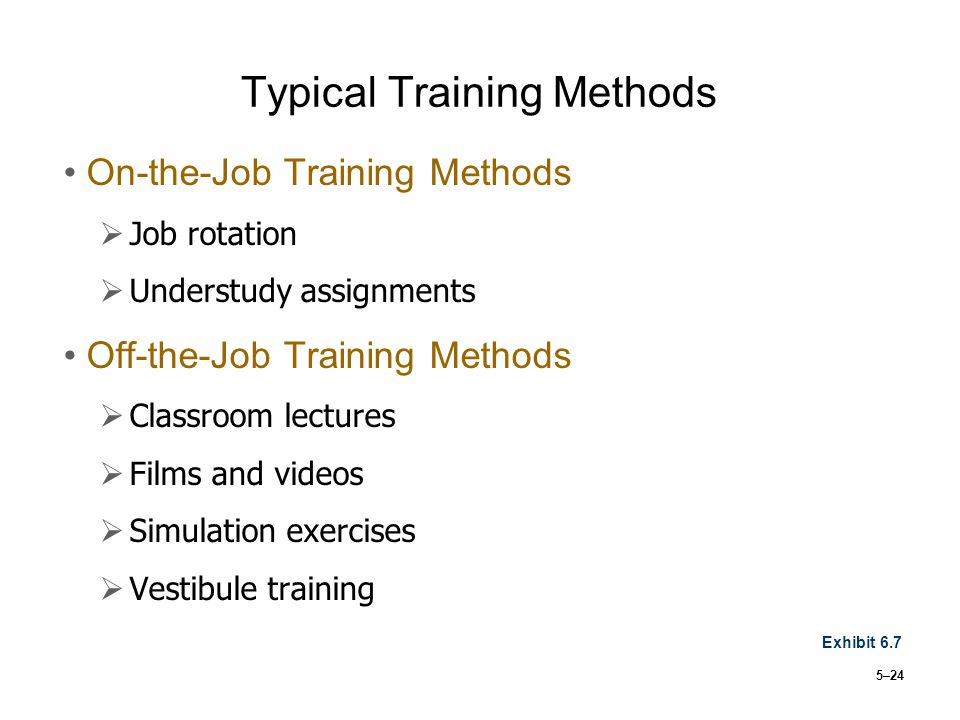 Typical Training Methods