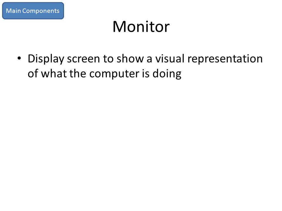 Main Components Monitor.
