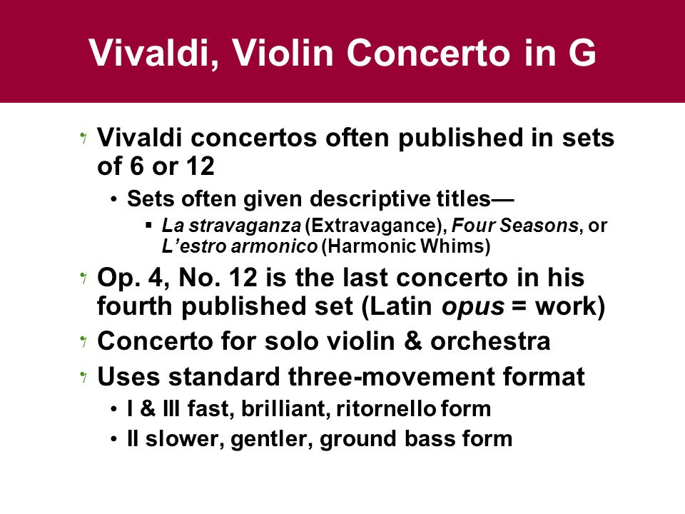 Vivaldi, Violin Concerto in G