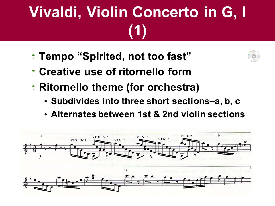 Vivaldi, Violin Concerto in G, I (1)