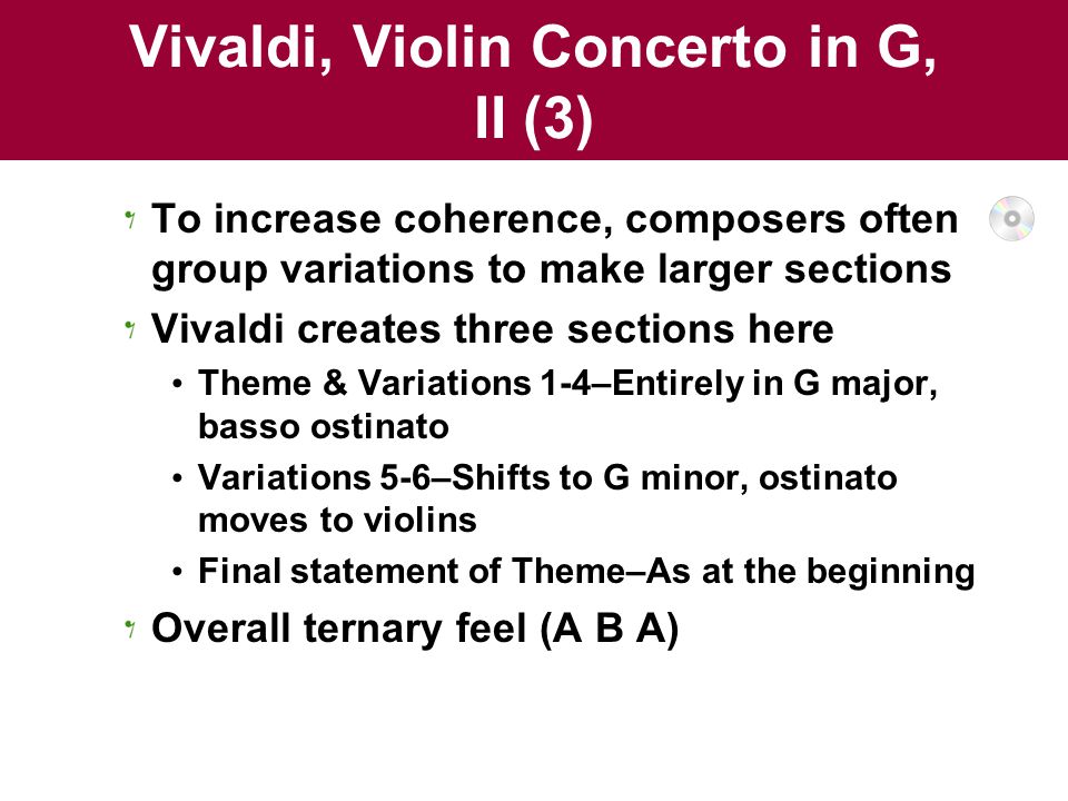 Vivaldi, Violin Concerto in G, II (3)