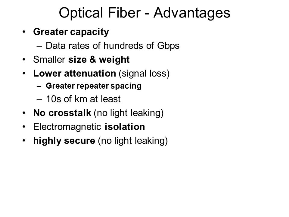 Optical Fiber - Advantages