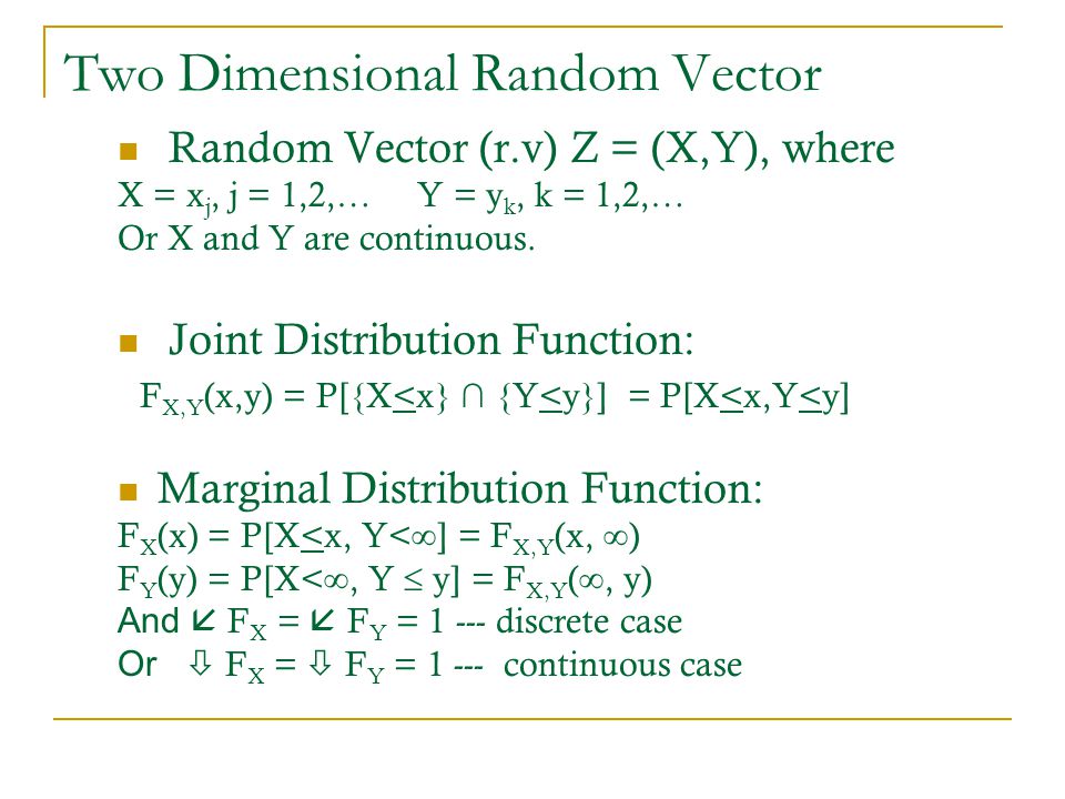Random Vectors Shruti Sharma Ganesh Oka References Ppt Download