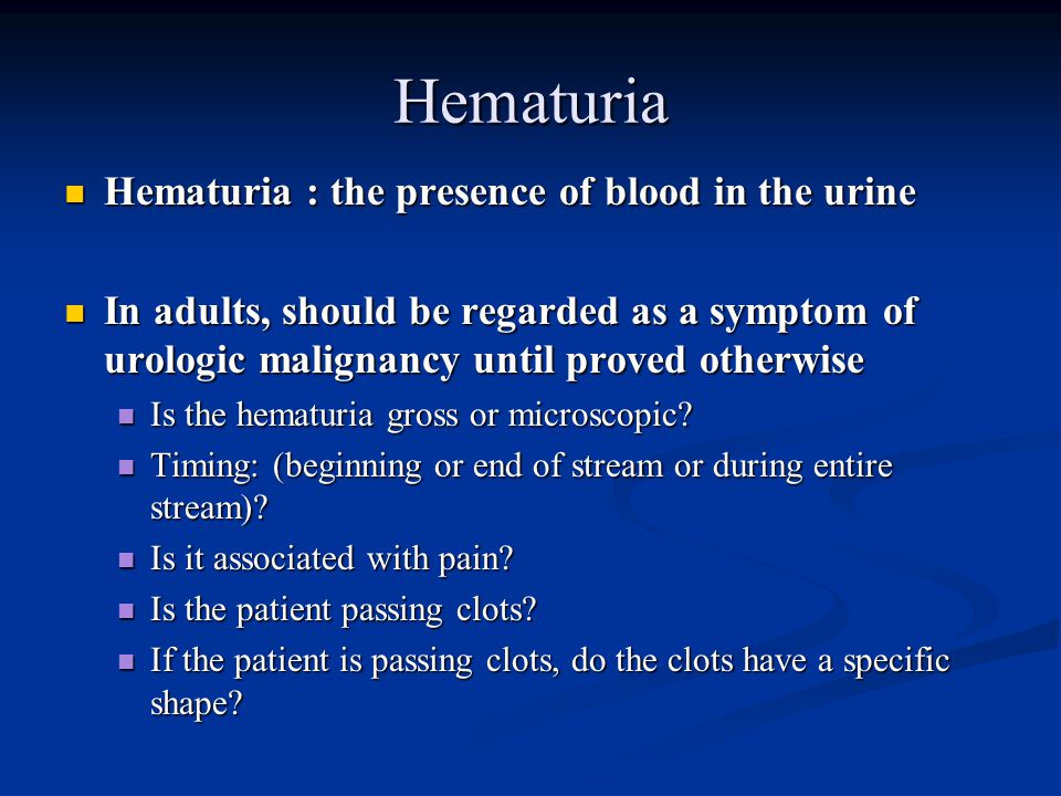 hematuria a prostatitis alatt