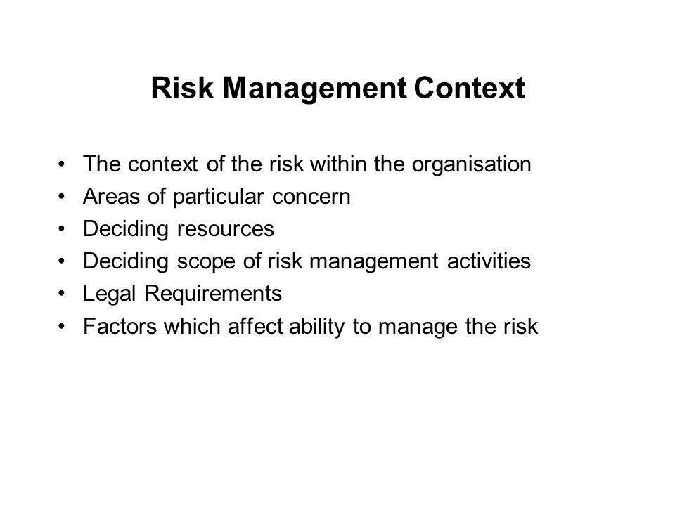Risk Management Context