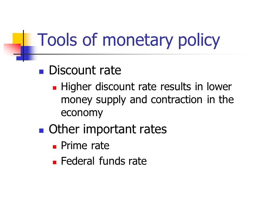 Tools of monetary policy