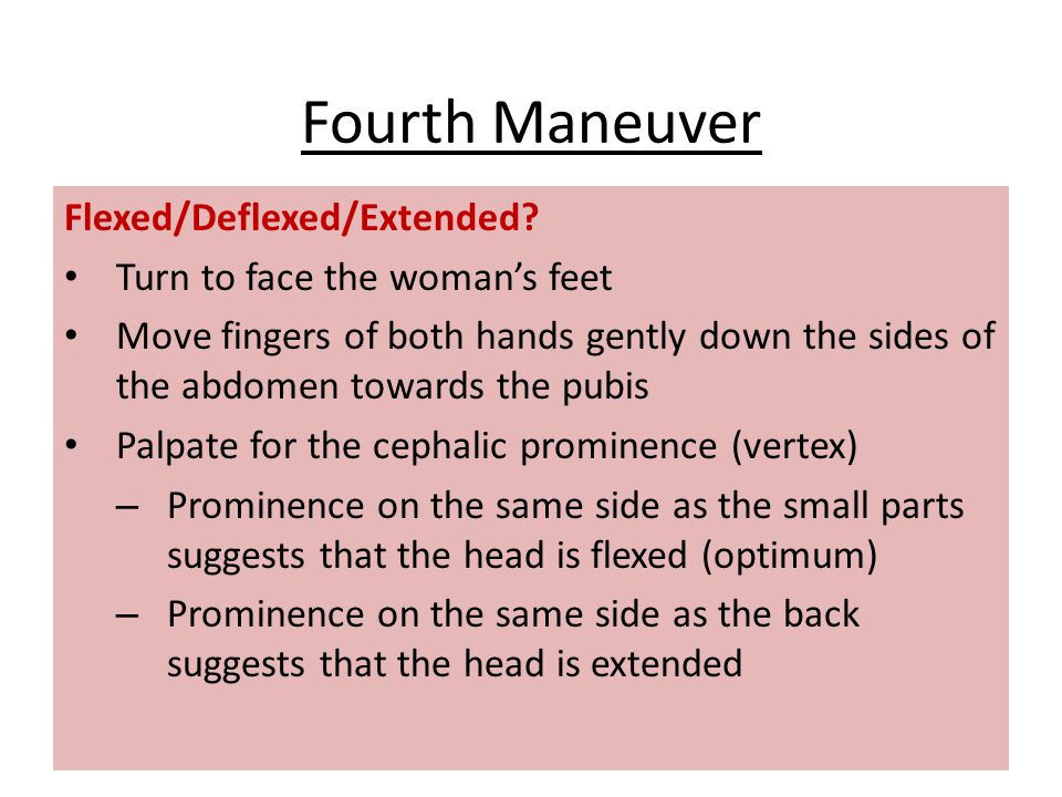 Fourth Maneuver Flexed/Deflexed/Extended