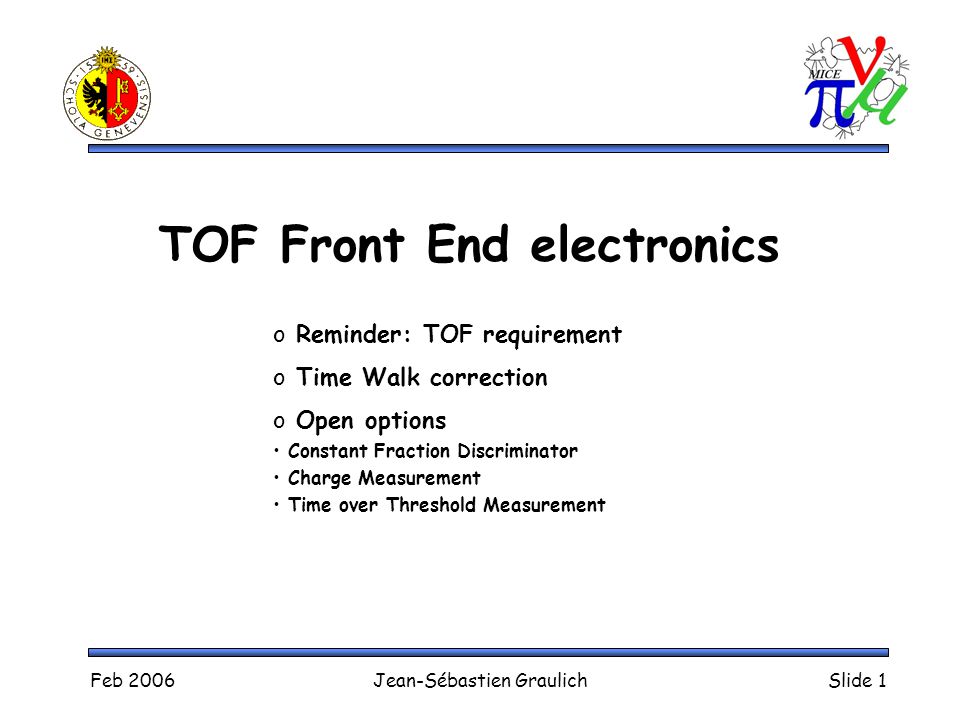TOF Front End electronics