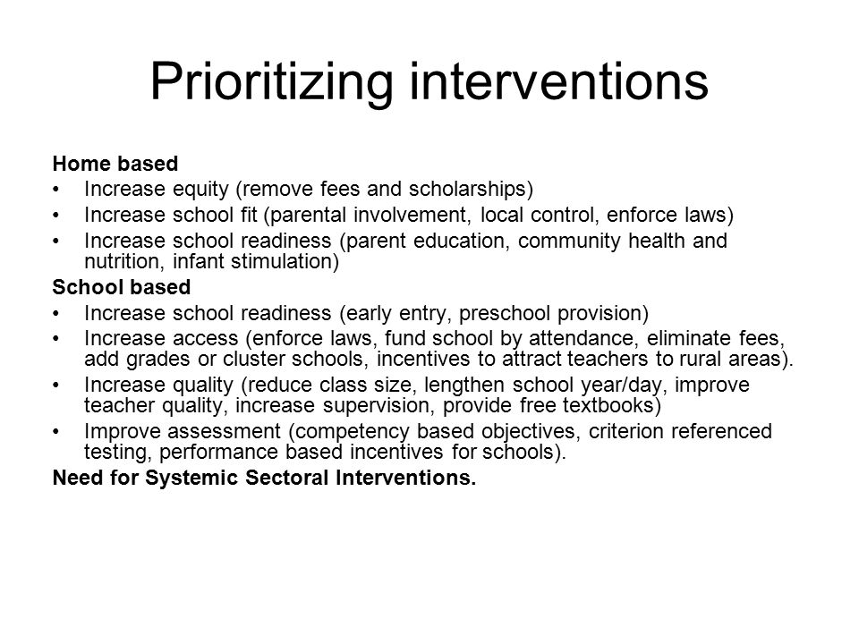 Prioritizing interventions