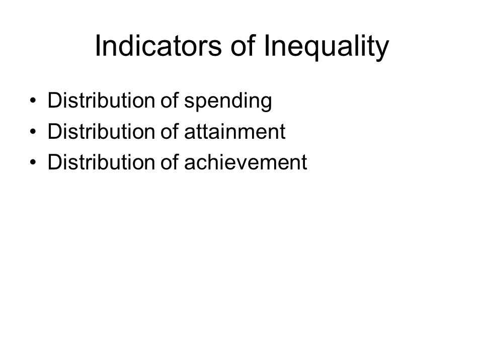 Indicators of Inequality