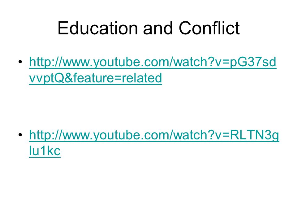 Education and Conflict