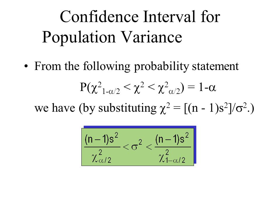 Confidence Interval for Population Variance