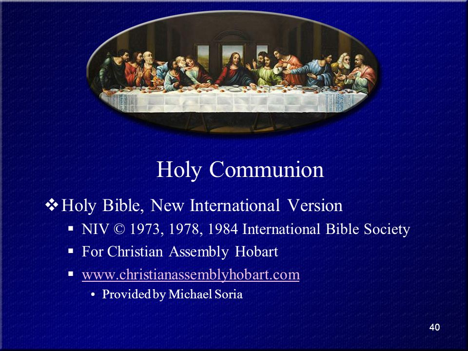 Holy Communion Holy Bible, New International Version