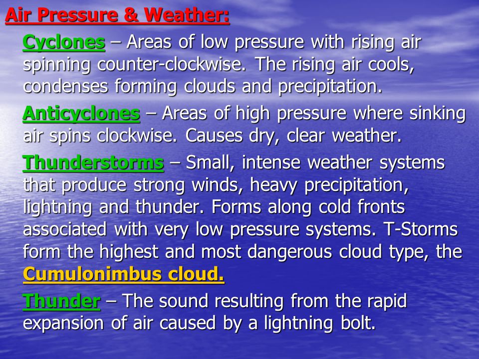 Air Pressure & Weather:
