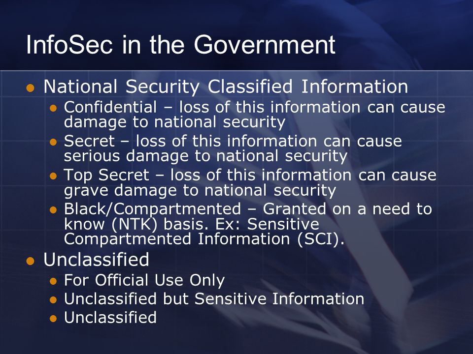 InfoSec in the Government