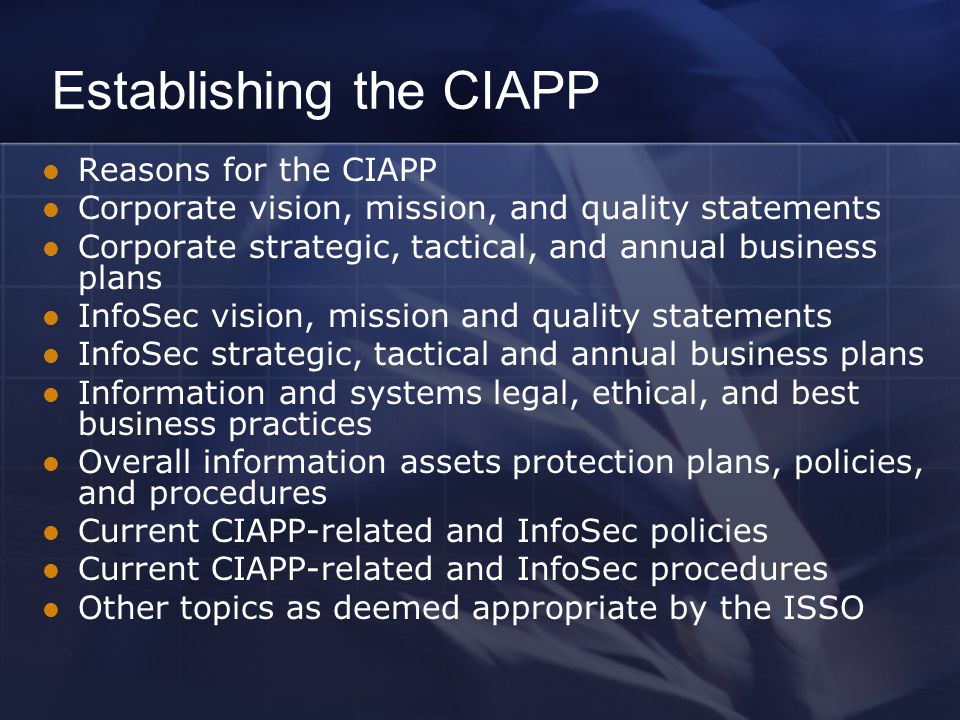 Establishing the CIAPP