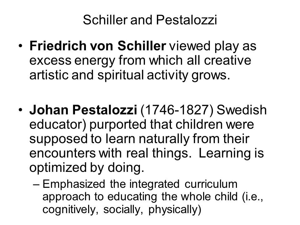 Schiller and Pestalozzi
