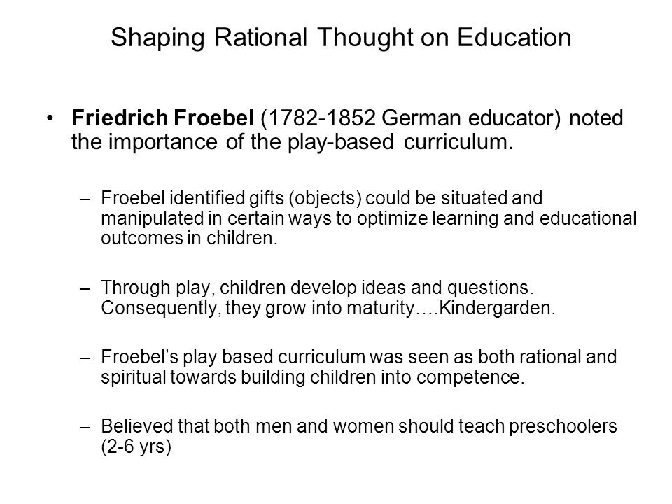 Shaping Rational Thought on Education