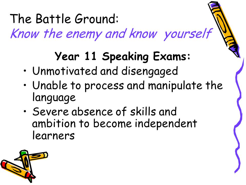 The Battle Ground: Know the enemy and know yourself