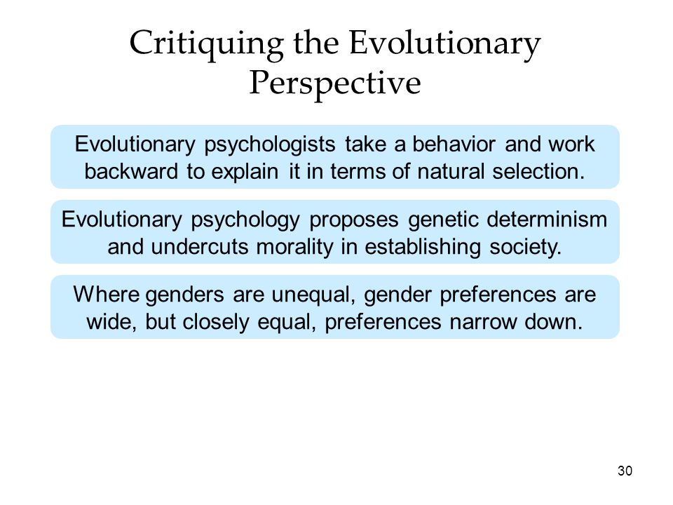 Critiquing the Evolutionary Perspective