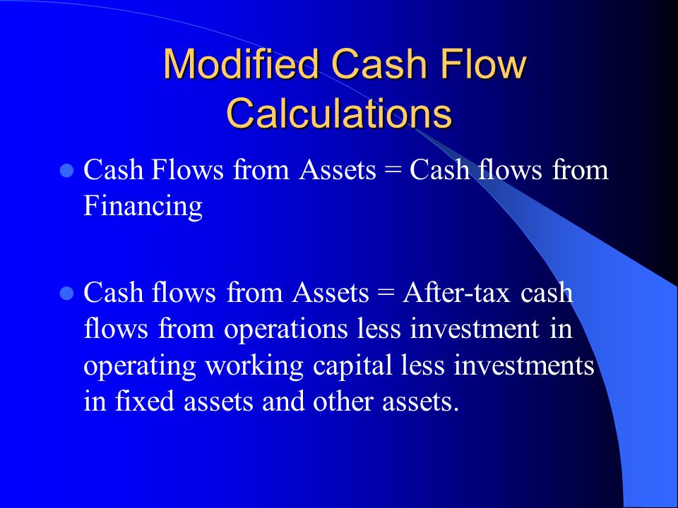 Modified Cash Flow Calculations