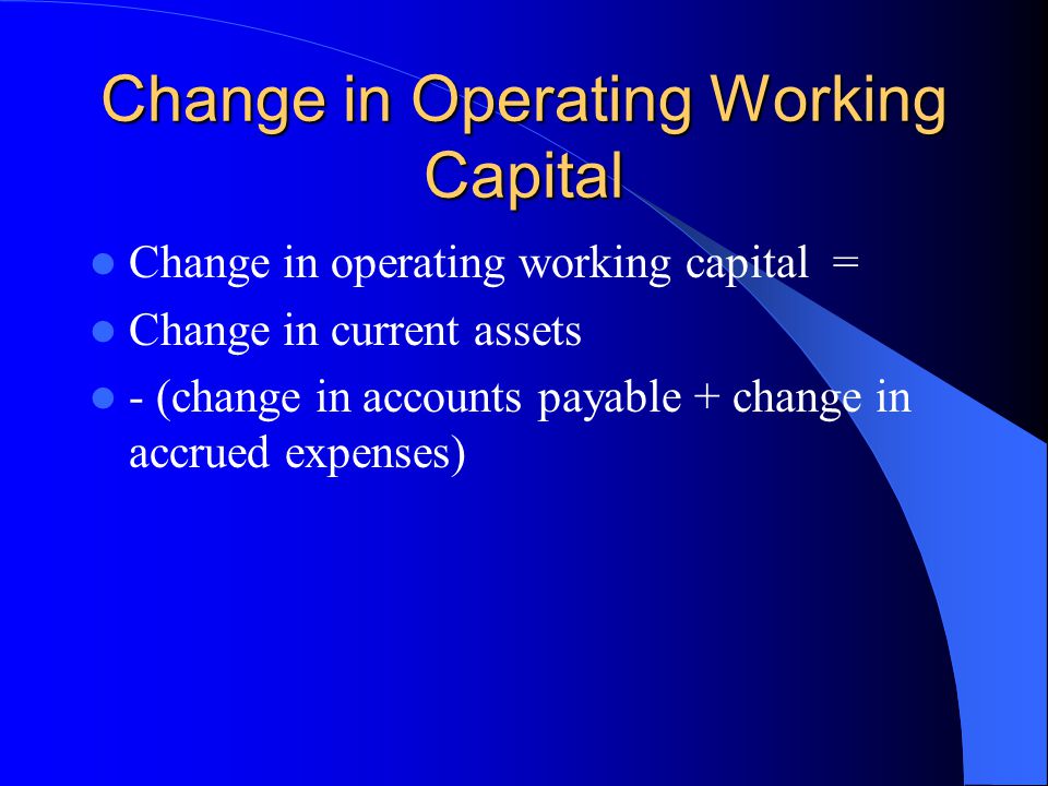 Change in Operating Working Capital