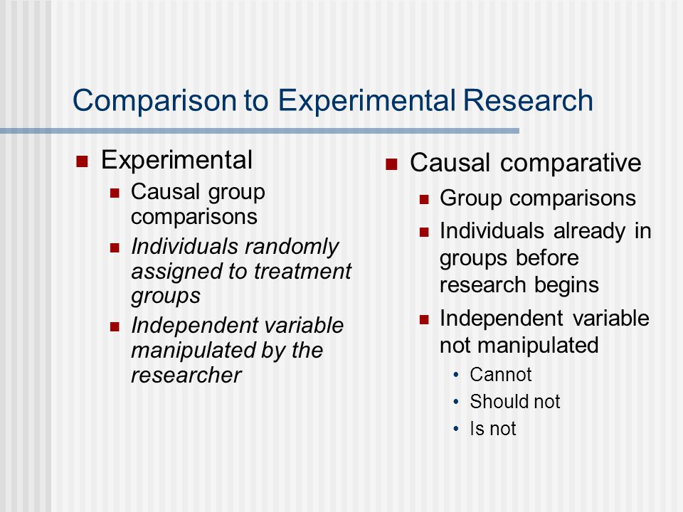 Comparison to Experimental Research