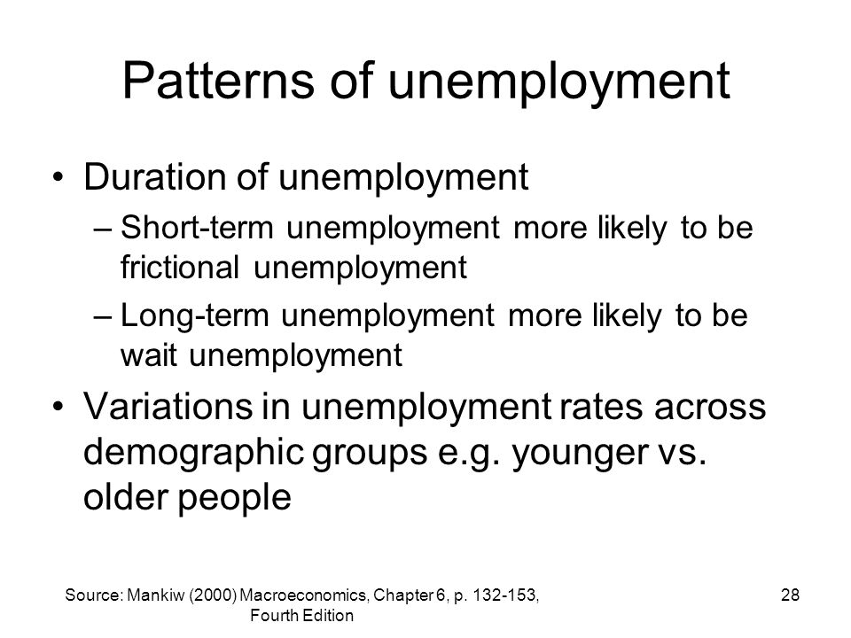 Patterns of unemployment
