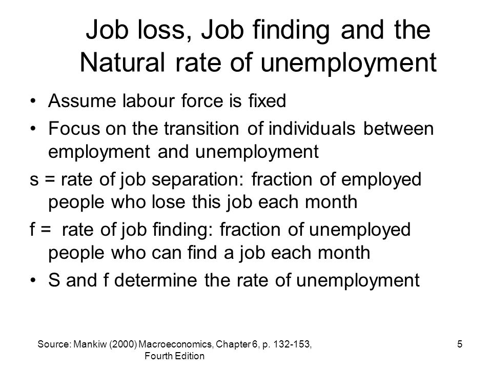 Job loss, Job finding and the Natural rate of unemployment