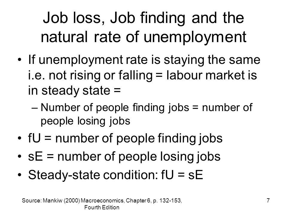 Job loss, Job finding and the natural rate of unemployment
