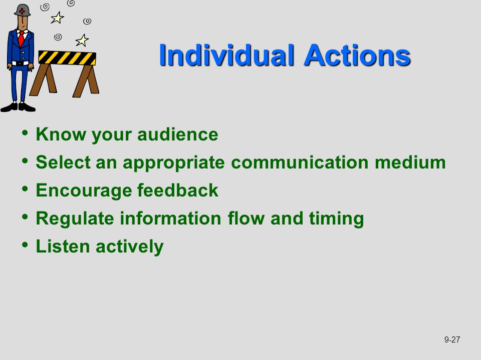 Individual Actions Know your audience