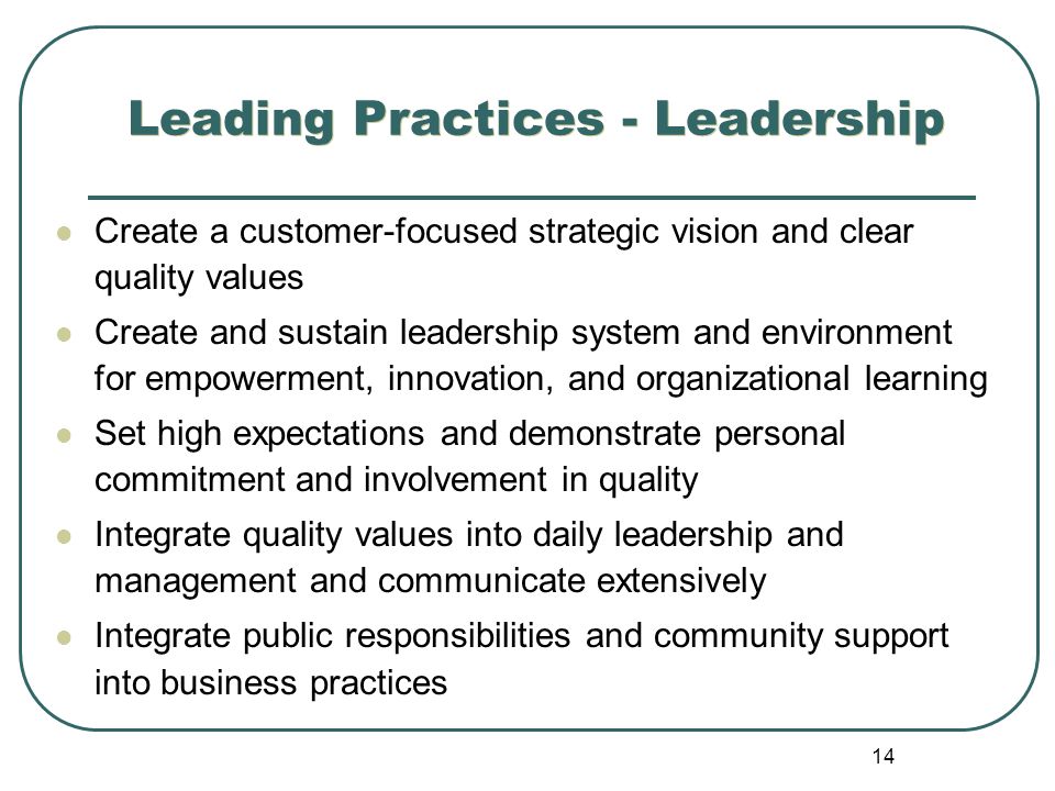 Leading Practices - Leadership