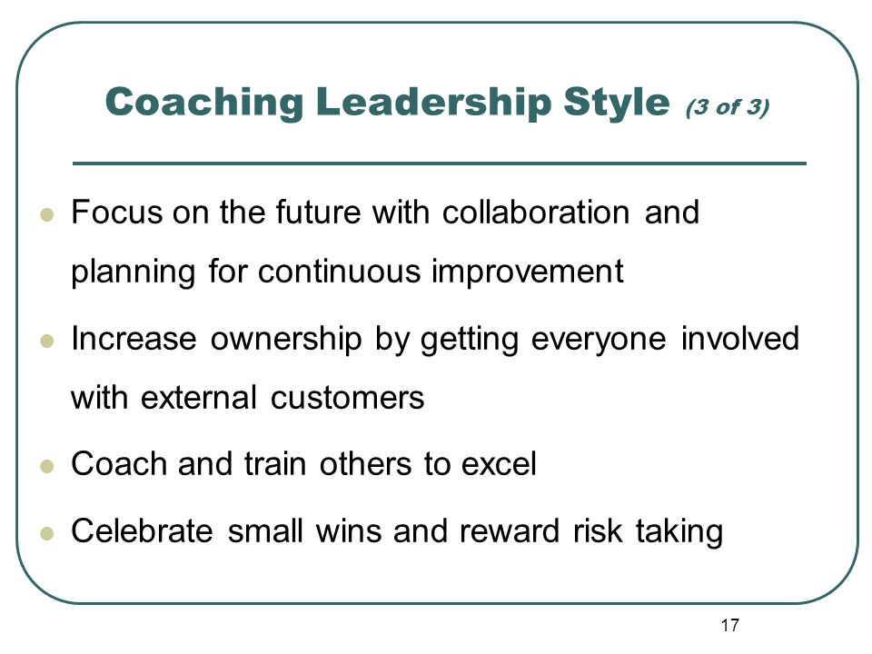 Coaching Leadership Style (3 of 3)